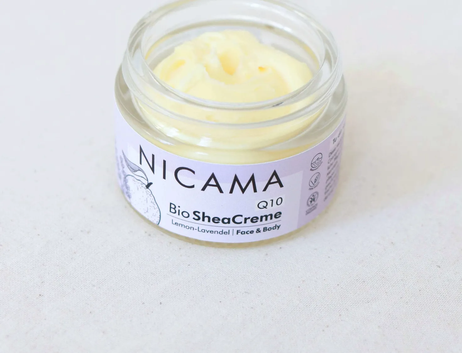 Q10 - Crema al Burro di Karité Bio, Limone e Lavanda, 50 ml