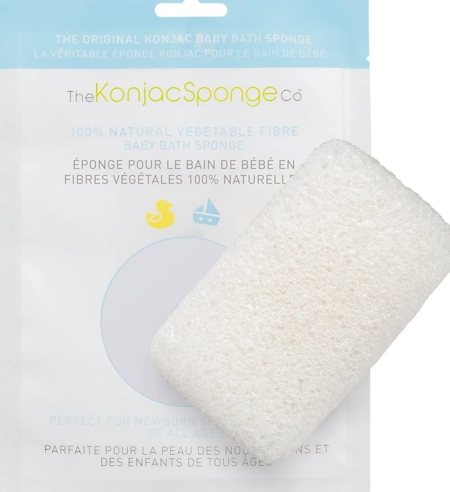 Rectagular White Pure Baby Sponge