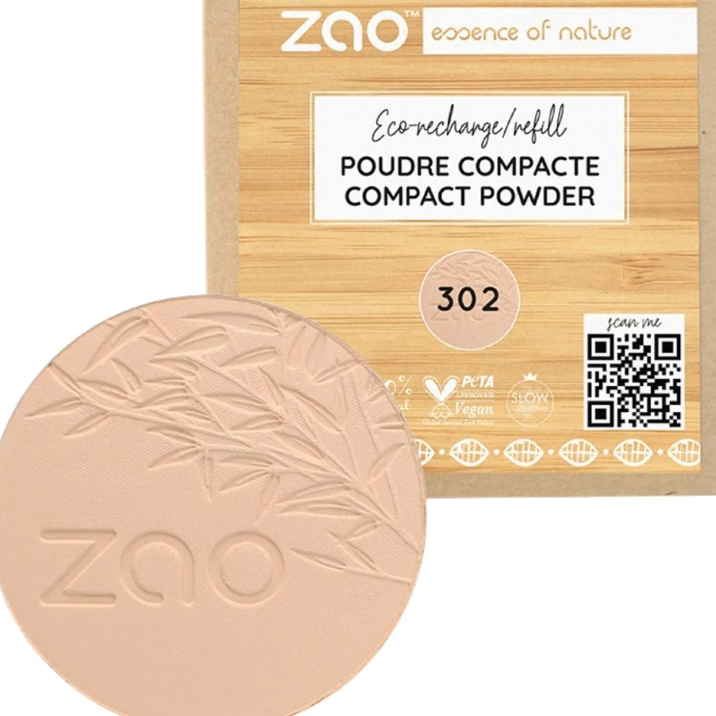 Refill Compact Powder, 302 Pink Beige (9 g)