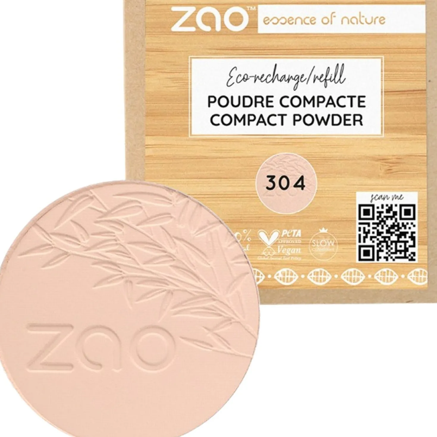 Refill Compact Powder, 302 Pink Beige (9 g)