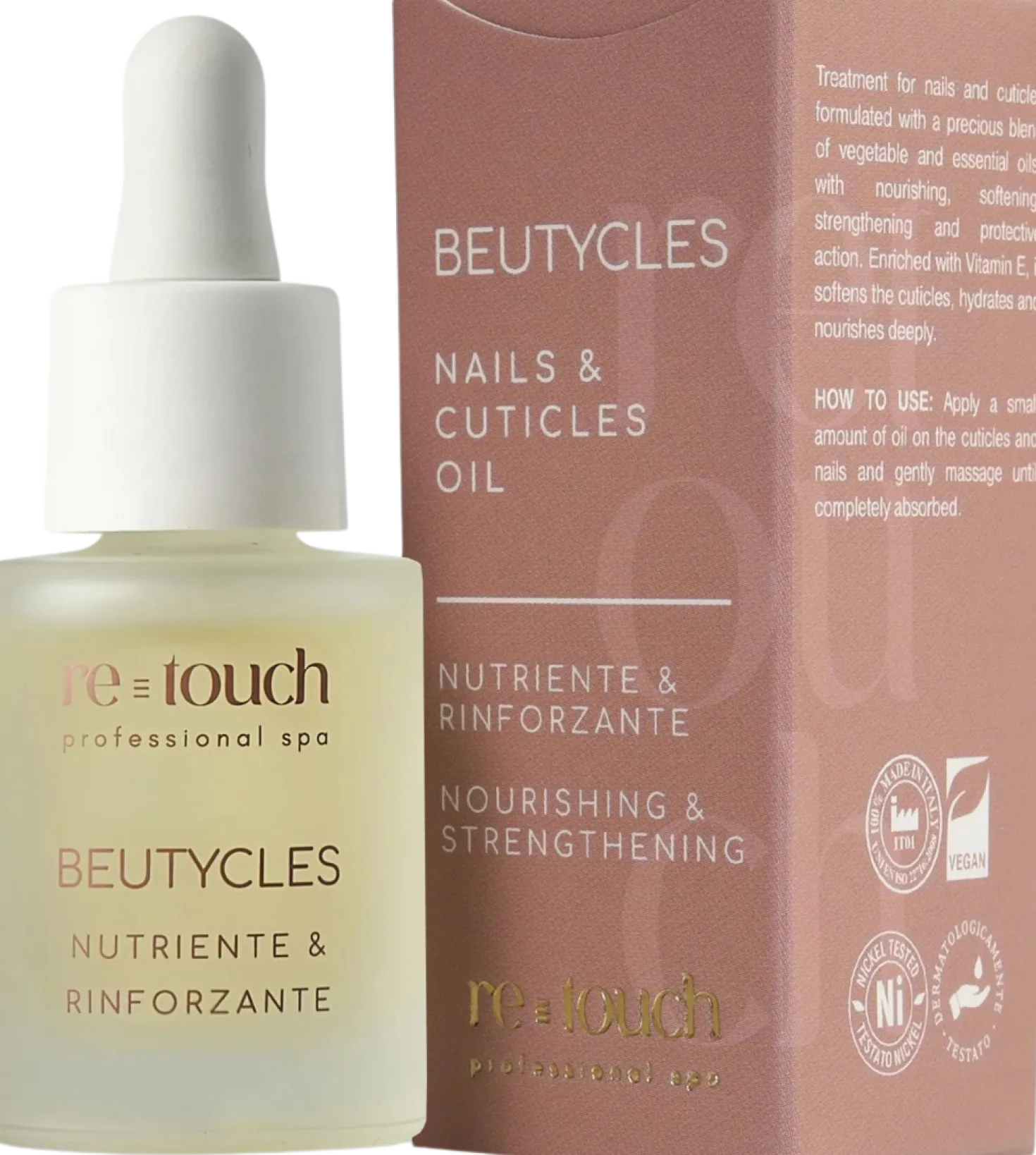 re-touch BEUTYCLES Nails & Cuticles Oil, Olio per Unghie, 15 ml