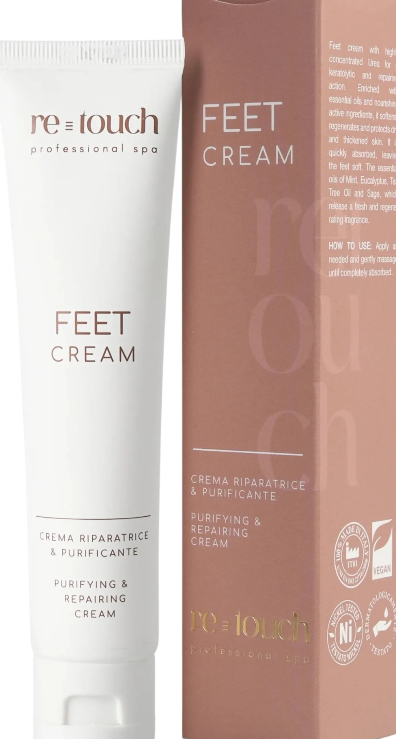 re-touch Feet Cream, Crema Piedi Riparatrice, 75 ml