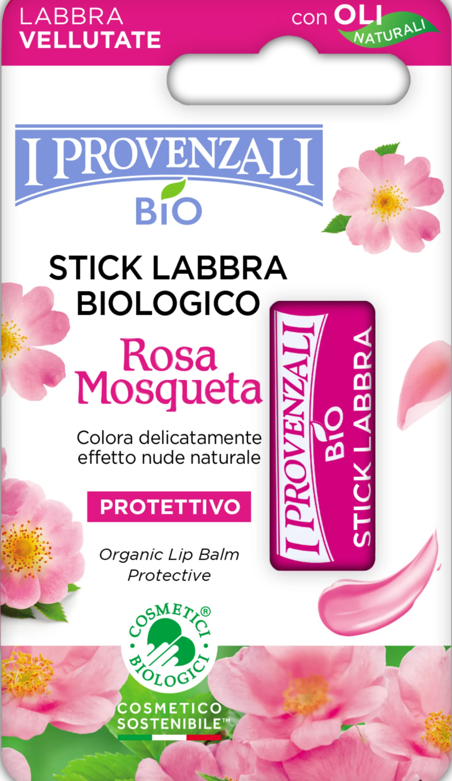 Rosa Mosqueta Stick Labbra Biologico Effetto Gloss, 5,50 ml