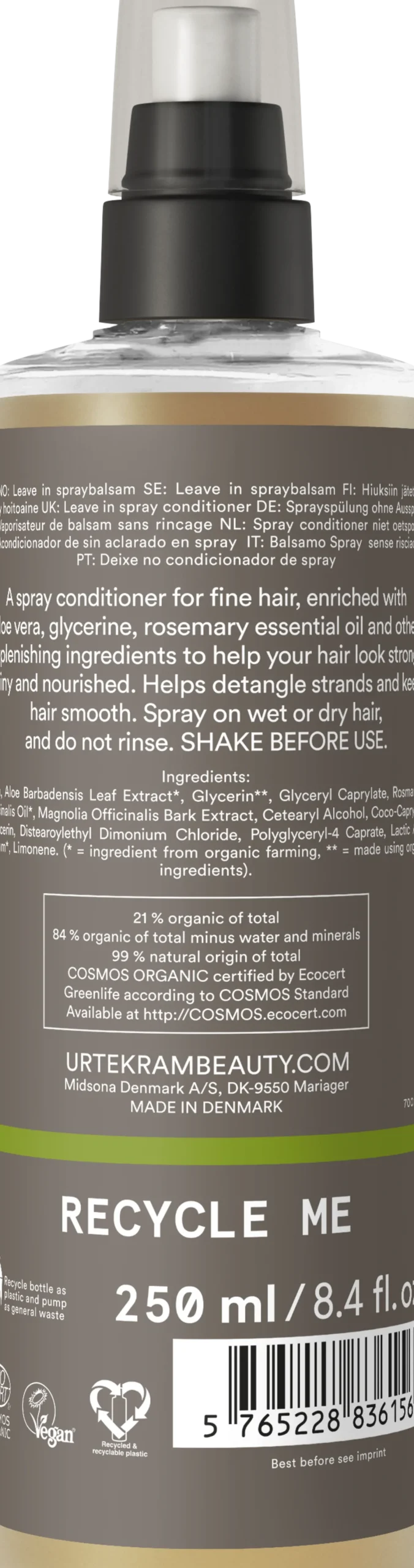 Rosemary Spray Conditioner for Fine Hair, 250 ml