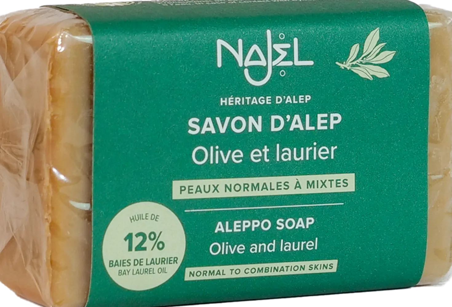Sapone di Aleppo con il 12% di Olio di Alloro, 100 g