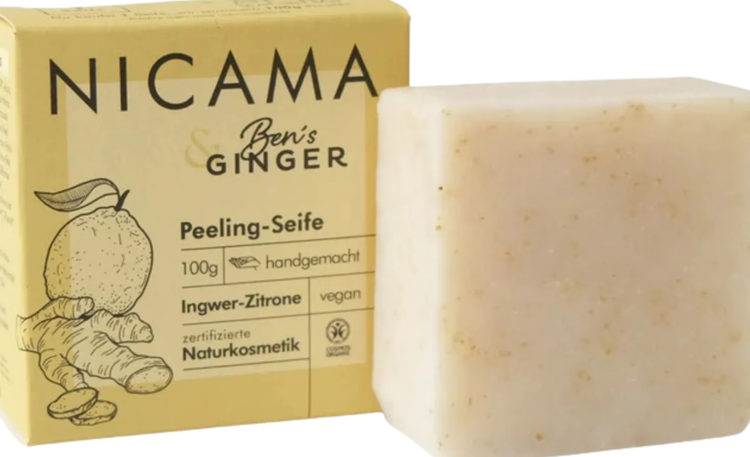Sapone Effetto Esfoliante "Ben's Ginger" - Zenzero e Limone, 100 g