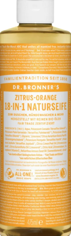 Sapone Liquido 18in1 - Agrumi Arancia, 475 ml