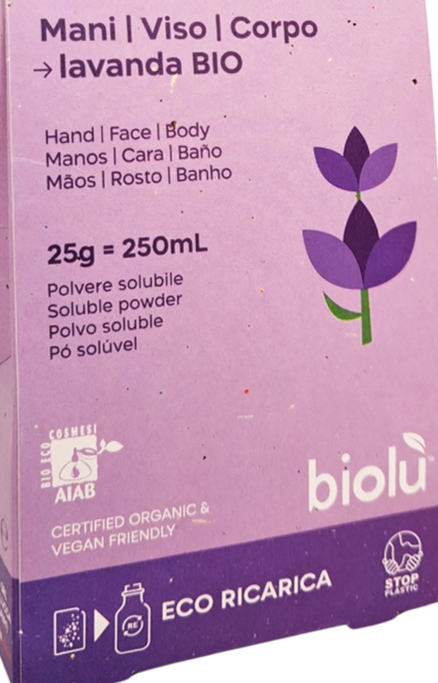 Sapone Mani, Viso e Corpo alla Lavanda - Ricarica in Polvere, 25 g