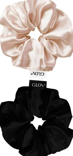 Scrunchies 2 Pack M, Champagne/Black