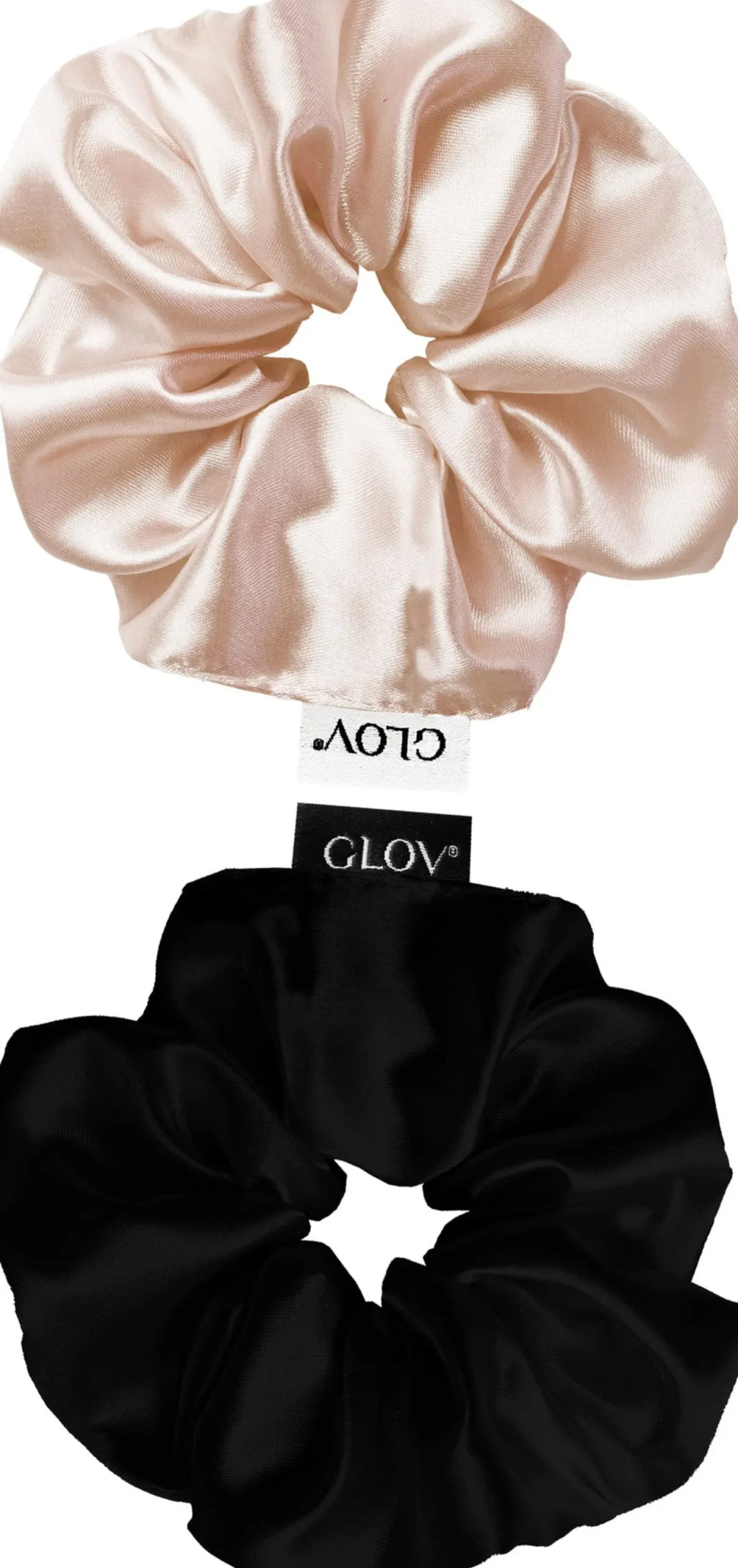 Scrunchies 2 Pack M, Champagne/Black