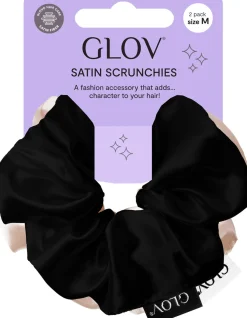 Scrunchies 2 Pack M, Champagne/Black