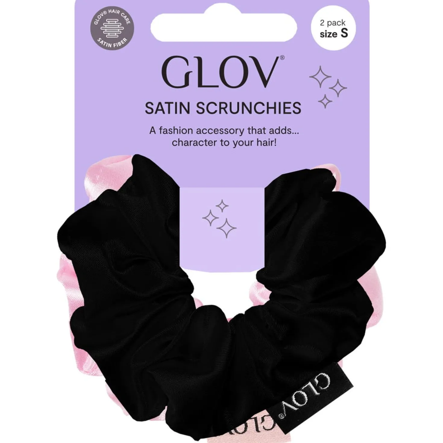 Scrunchies 2 Pack S, Champagne/Black