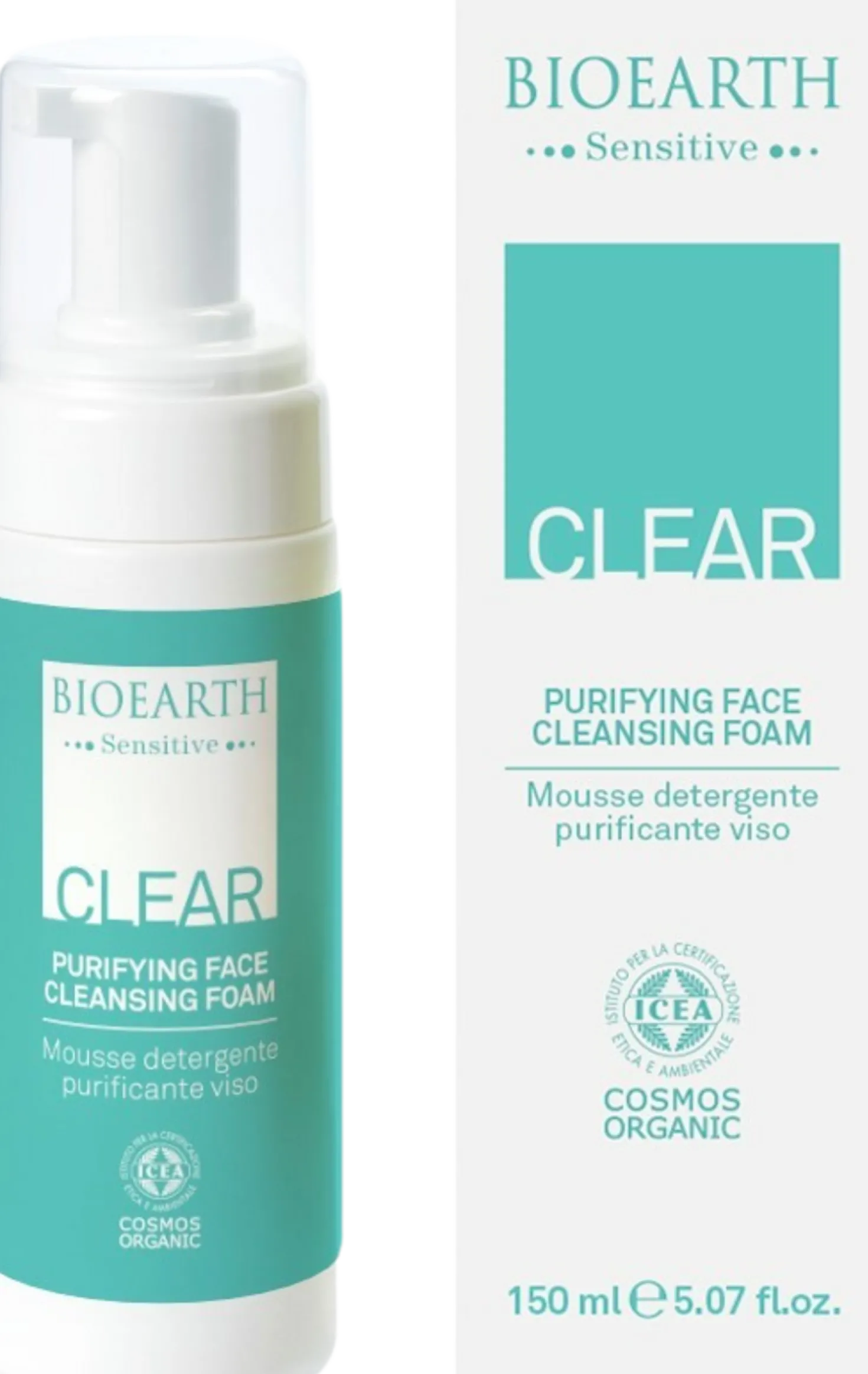 Sensitive Clear Mousse Detergente Purificante Viso, 150 ml