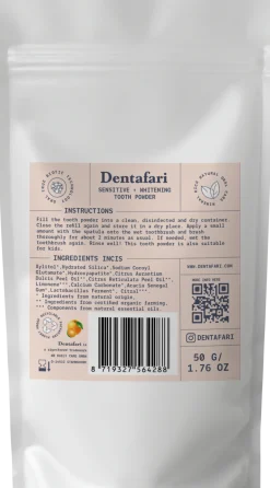 Sensitive & Whitening Tooth Powder Orange & Mandarin, 50 g