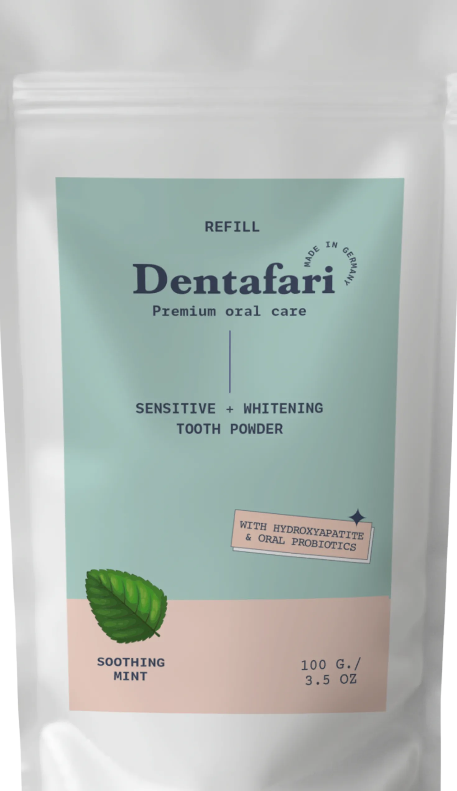 Sensitive & Whitening Tooth Powder Soothing Mint, 100 g