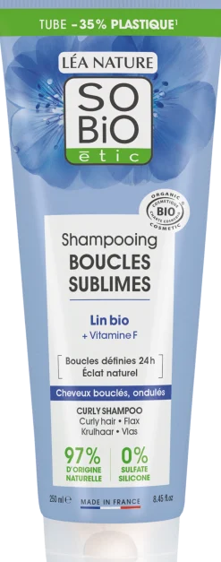 Shampoo per Capelli Ricci ai Semi di Lino Bio e Vitamina F, 250 ml