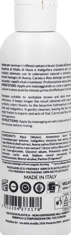 Shampoo Riflesso Castano con Mallo di Noce e Indigofera, 200 ml