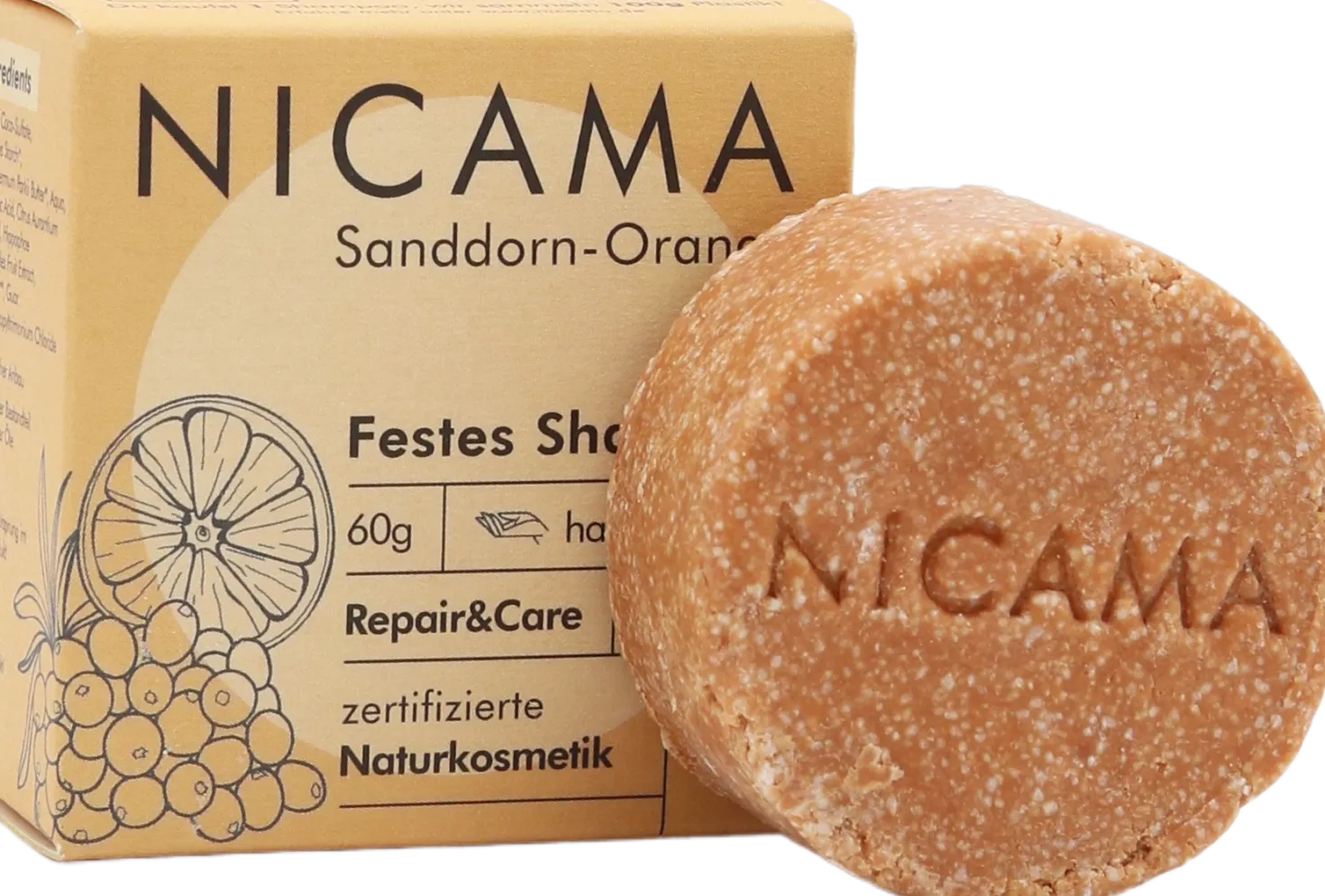 Shampoo Solido - Arancia e Olivello Spinoso, Arancia-olivello spinoso (60 g)