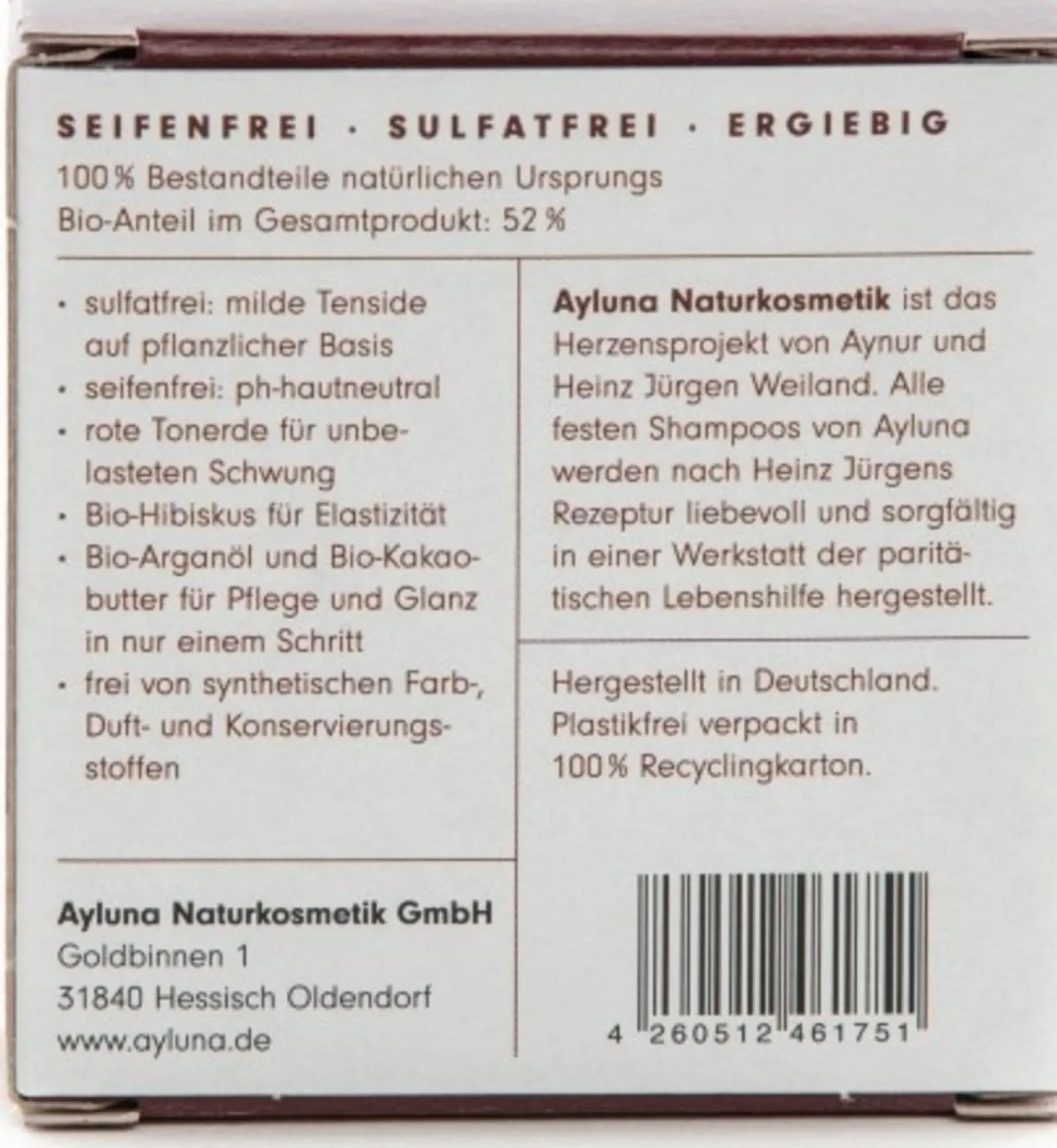 Shampoo Solido - Argilla Rossa e Ibisco Bio, 60 g