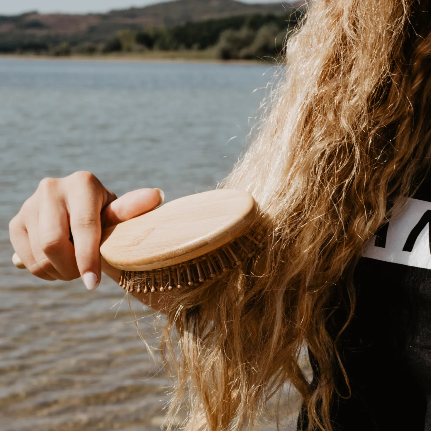 Spazzola per Capelli in Bambù, Ovale