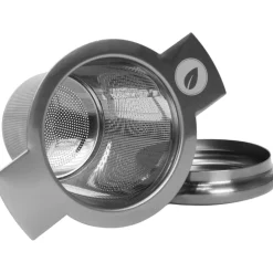 Tea Master - Filtro per il Tè con Coperchio/Base d'Appoggio, Gold