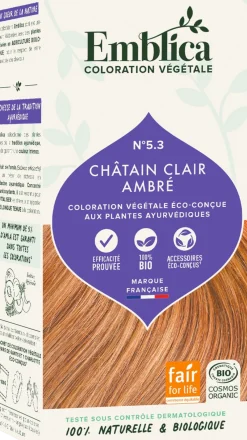 Tinta Vegetale Castano Chiaro Ambrato Nr. 5.3, 100 g