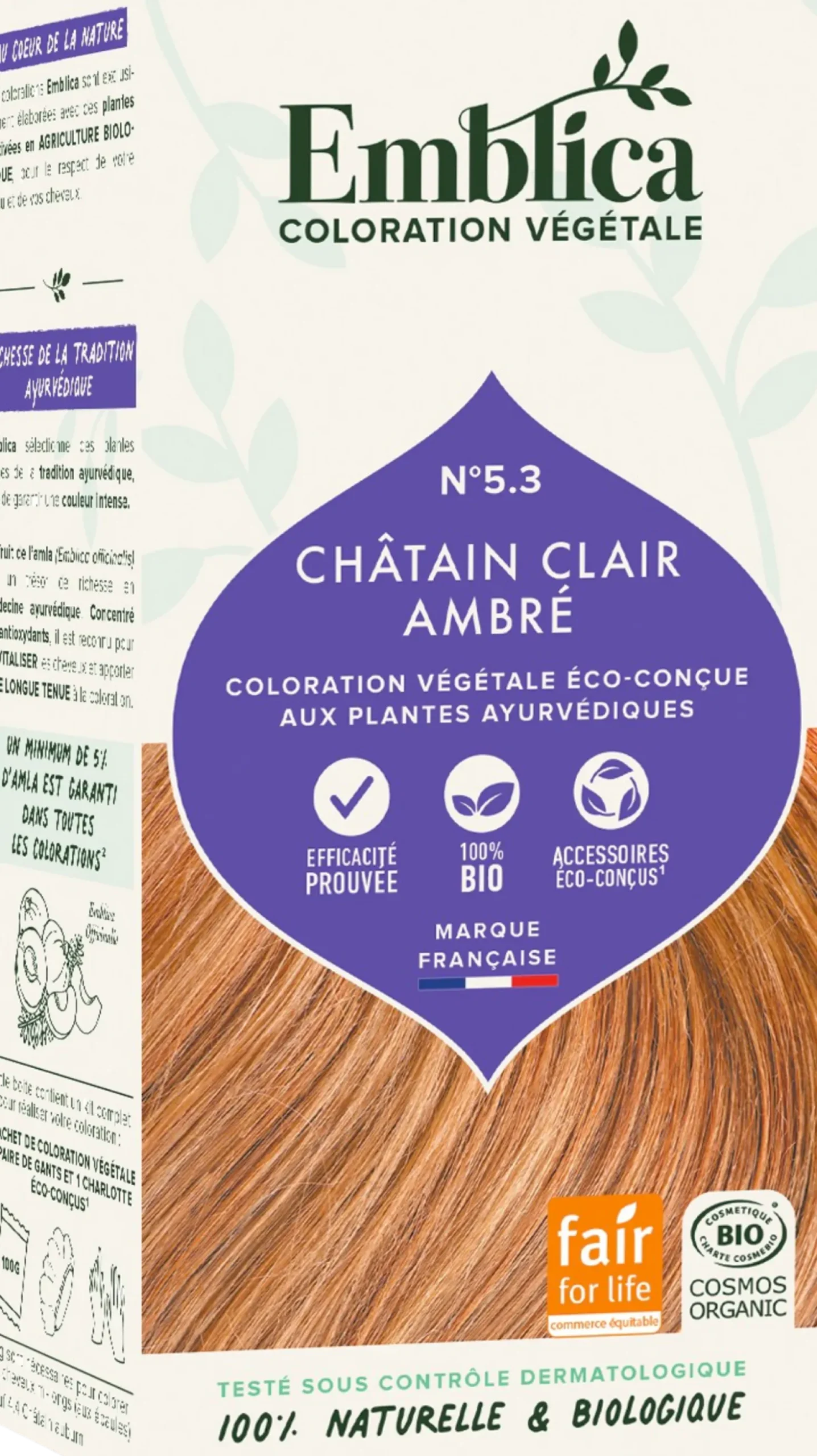 Tinta Vegetale Castano Chiaro Ambrato Nr. 5.3, 100 g