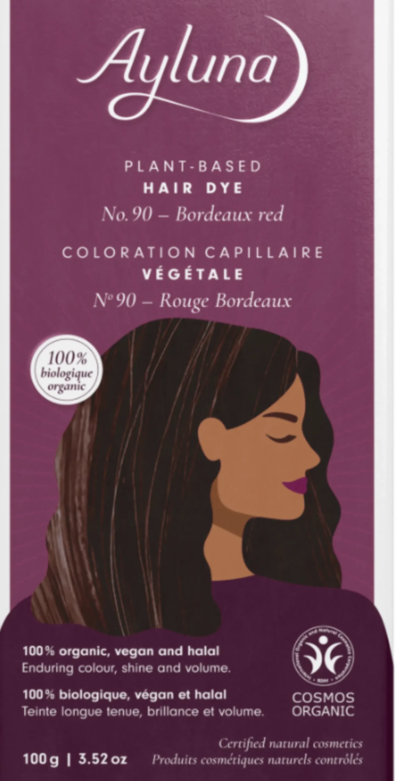 Tinta Vegetale Rosso Bordeaux nr.90, 100 g