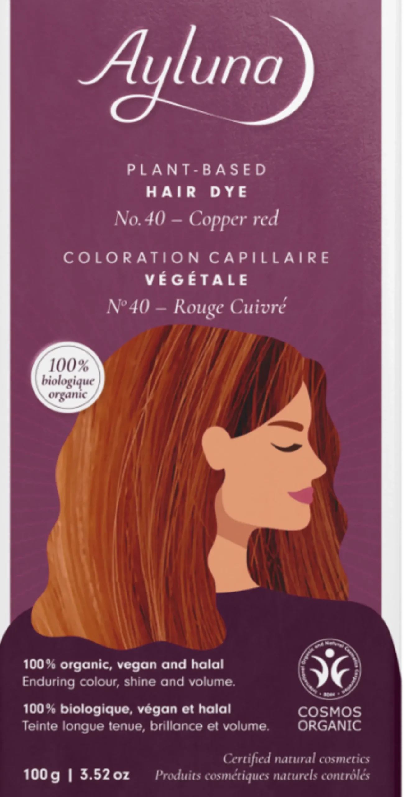 Tinta Vegetale Rosso Rame nr.40, 100 g