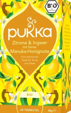Tisana con Limone, Zenzero e Miele di Manuka Bio, 20 bustine di tè (34 g)