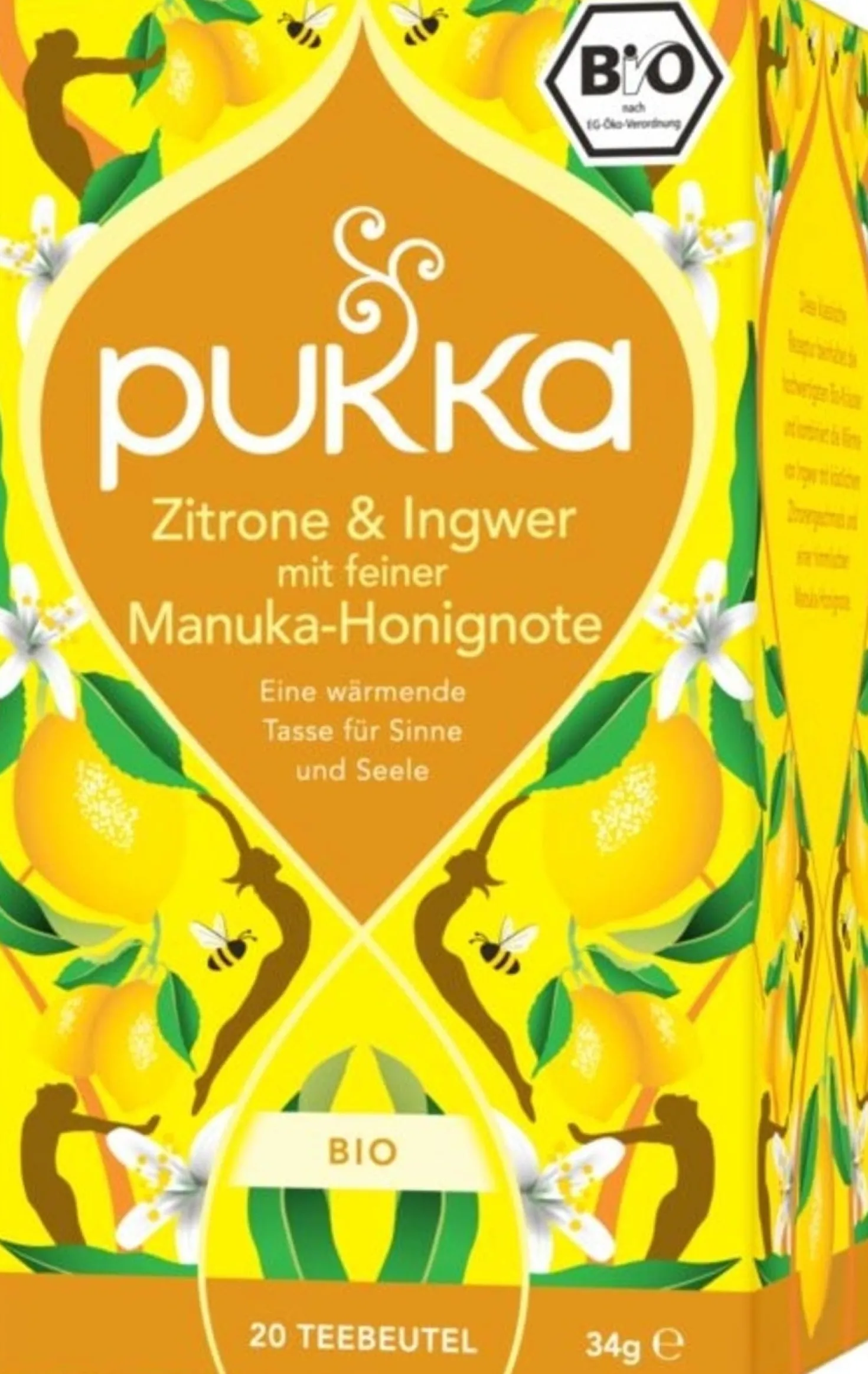 Tisana con Limone, Zenzero e Miele di Manuka Bio, 20 bustine di tè (34 g)