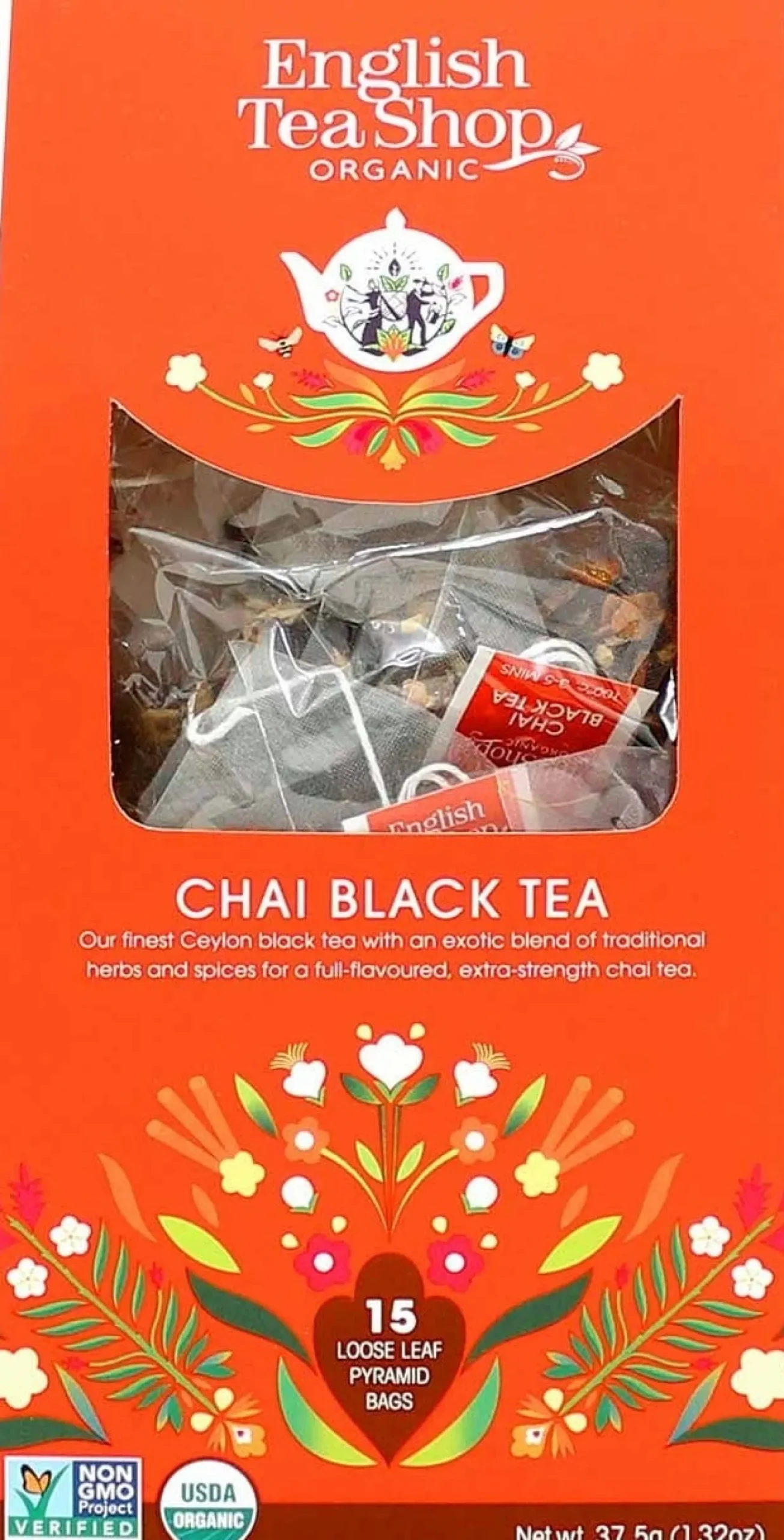 Tè Nero Bio Chai, 15 bustine piramidali (38 g)