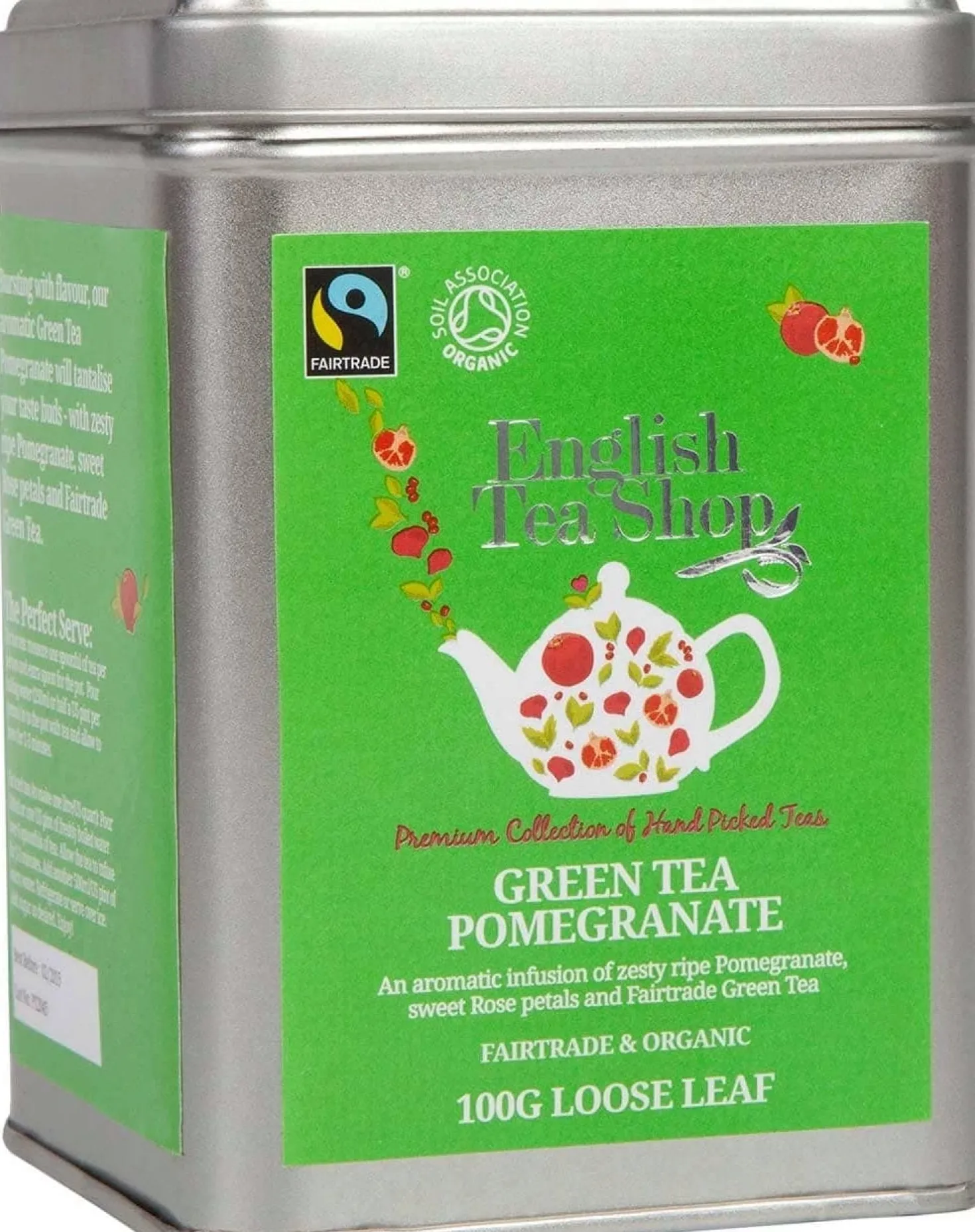 Tè Verde Bio con Melograno - Fairtrade, Sfuso (100 g)