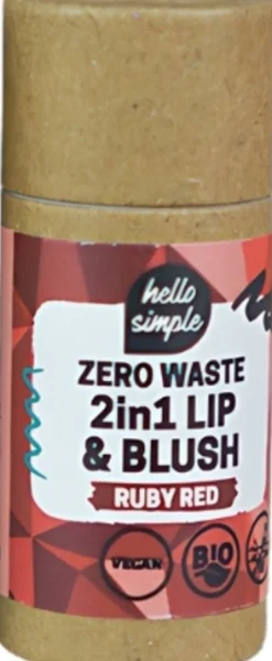Zero Waste 2 in 1 Lip Balm & Blush Ruby Red, 5 g